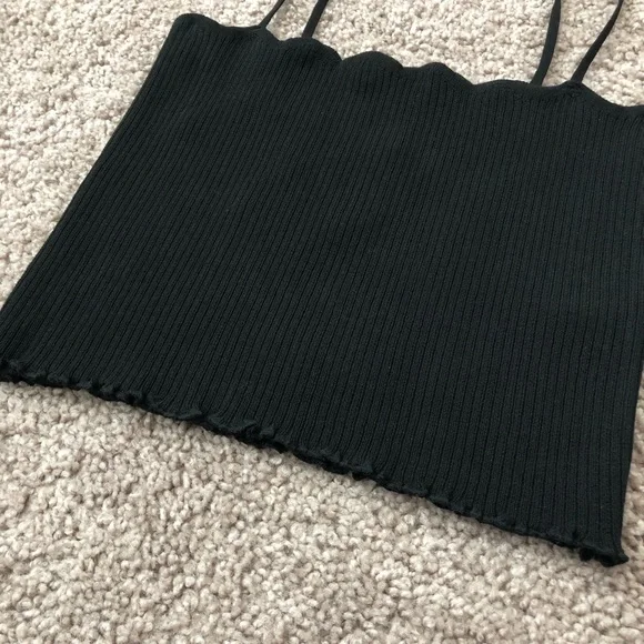 Zara Black Knit Cropped Tank Top - Picture 5 of 7